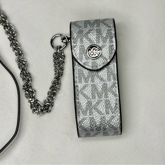Michael Kors Jet Set Travel Lipstick Holder Wristlet in Silver - Picture 1 of 14